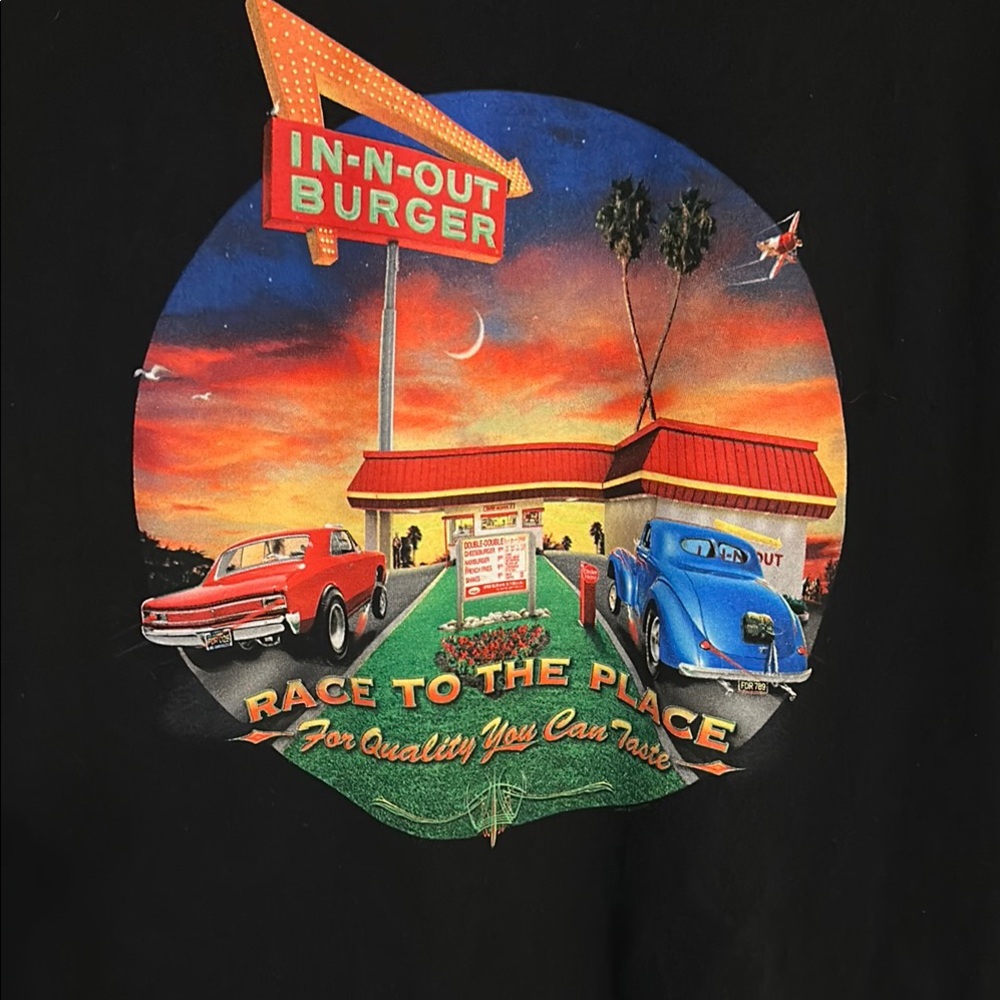 ✨IN-N-OUT Burger Classic Black Tee Men’s XL